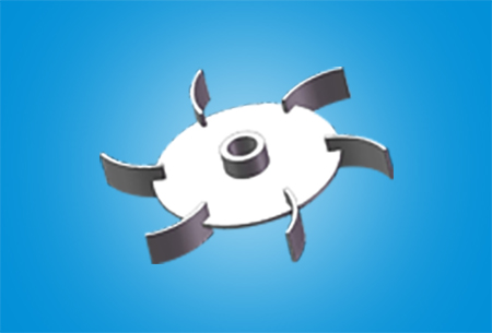 Six-Blade Curved-Blade Disc Turbine Impeller